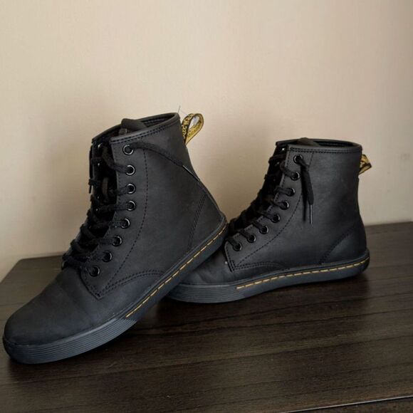 Dr. Martens Airwair Sheridan AW004 Matte Casual Black Combat Boots Sz 6 Womens - Picture 2 of 9